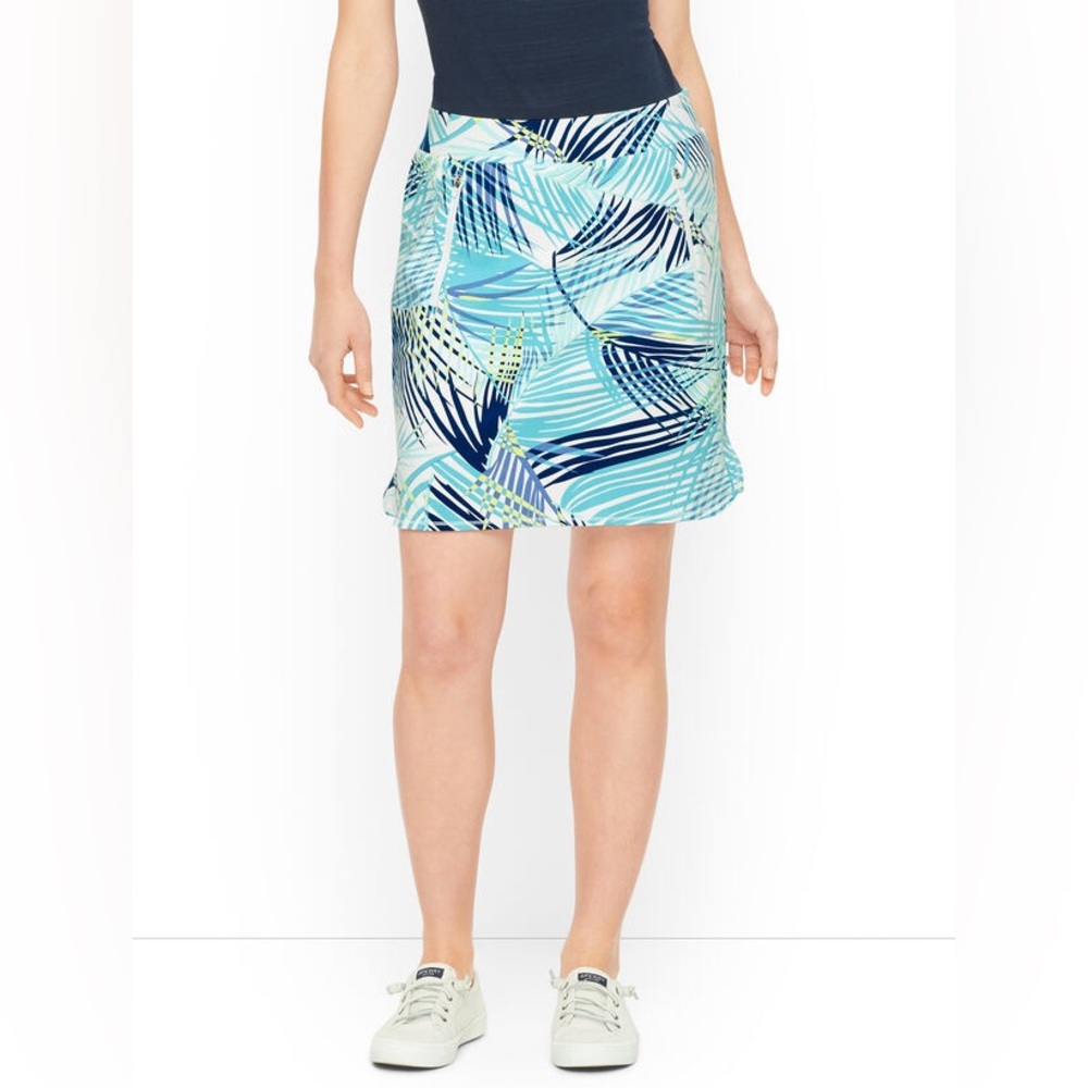 NWT Talbots T by Talbots Every Day Stretch Painted Fronds Skort Size L Tropical